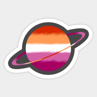 Lesbian Pride Planet Sticker